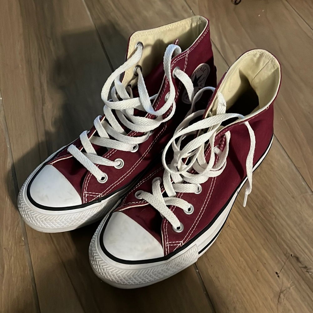 Maroon Converse High Tops
